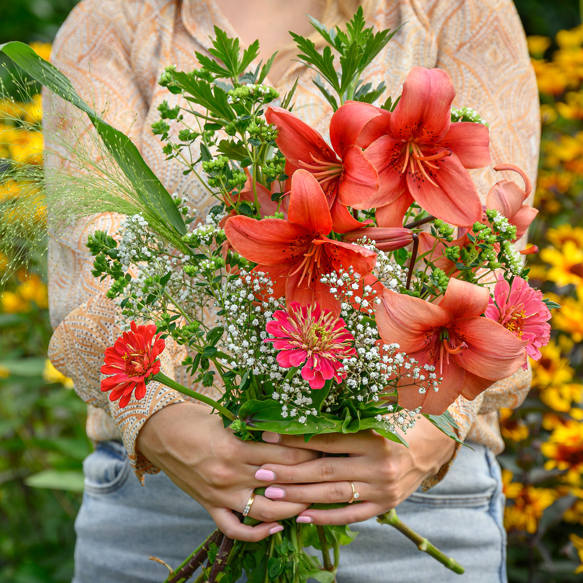 Asiatische Lilien und Blumenmischung - Lilium asiaticum red - Willemse