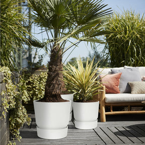 Elho Greenville-Blumentopf, rund, weiß - Pflanzgefäß Outdoor