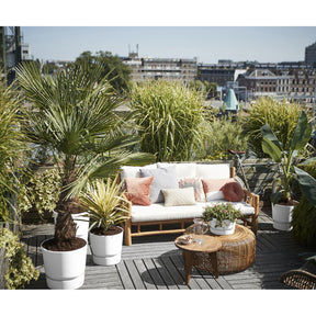Elho Greenville-Blumentopf, rund, weiß - Pflanzgefäß Outdoor