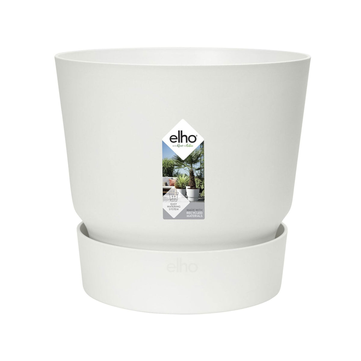 Elho Greenville-Blumentopf, rund, weiß - Pflanzgefäß Outdoor