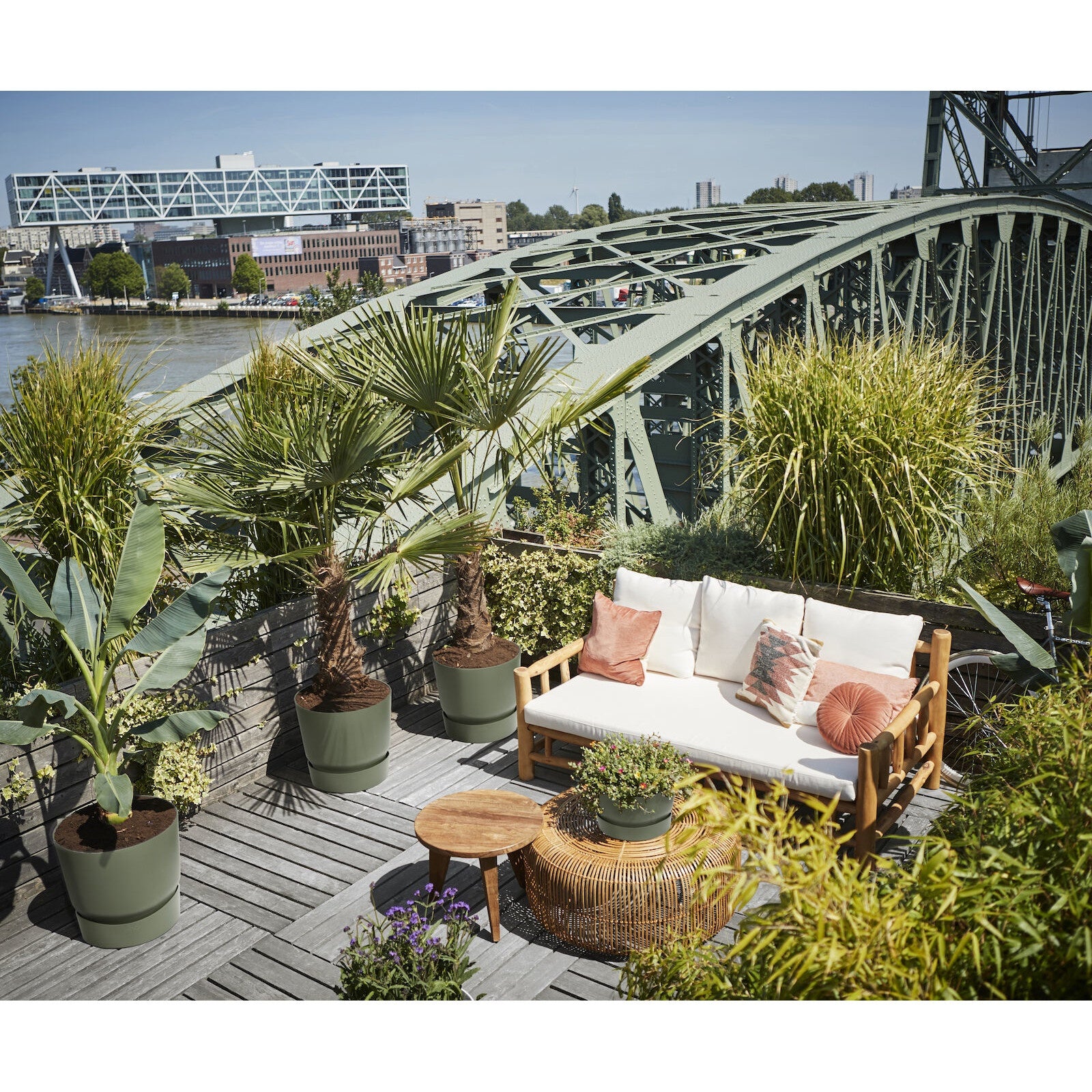 Elho Greenville-Blumentopf, rund, grün - Pflanzgefäß Outdoor